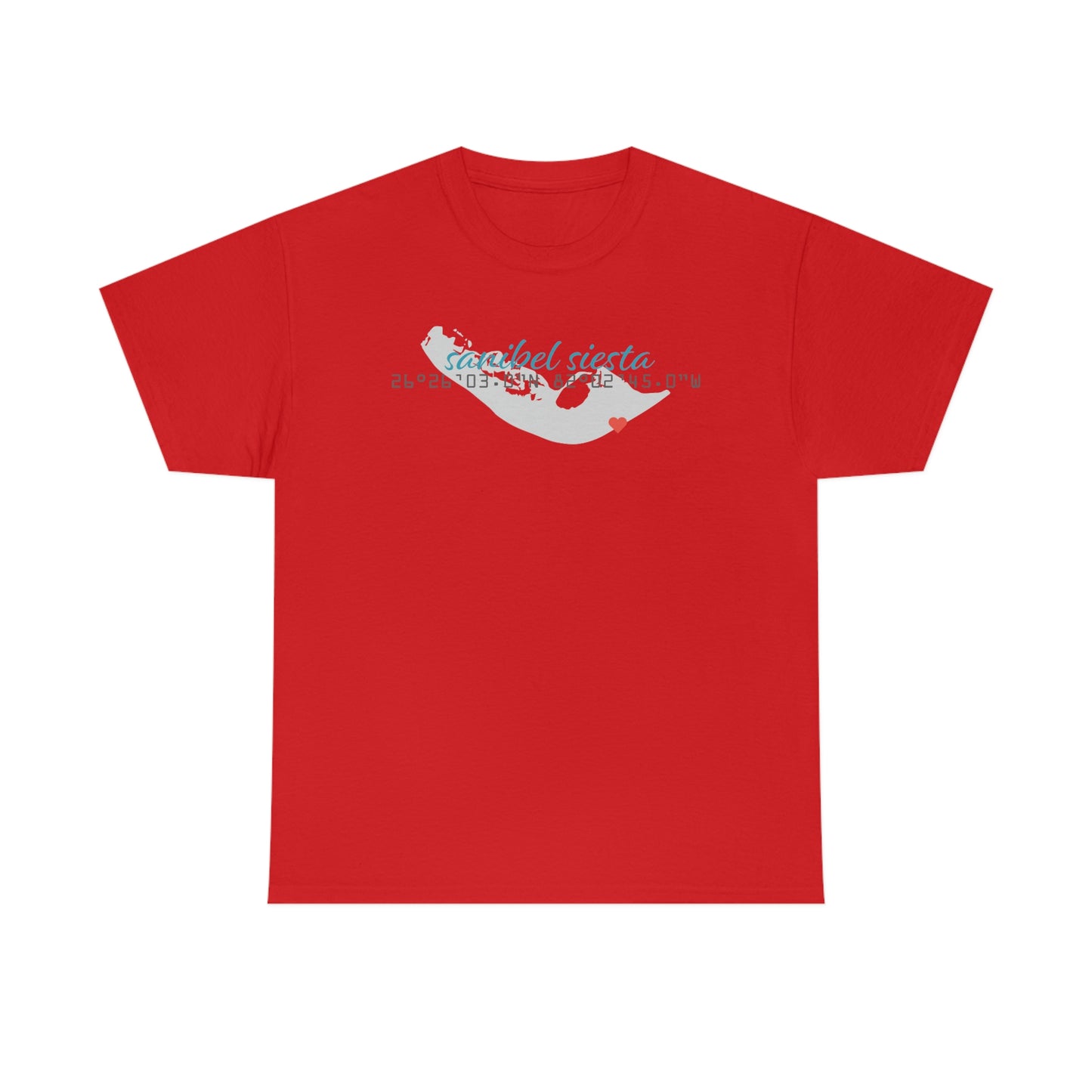 Sanibel Siesta GPS Unisex Heavy Cotton Tee + More Colors