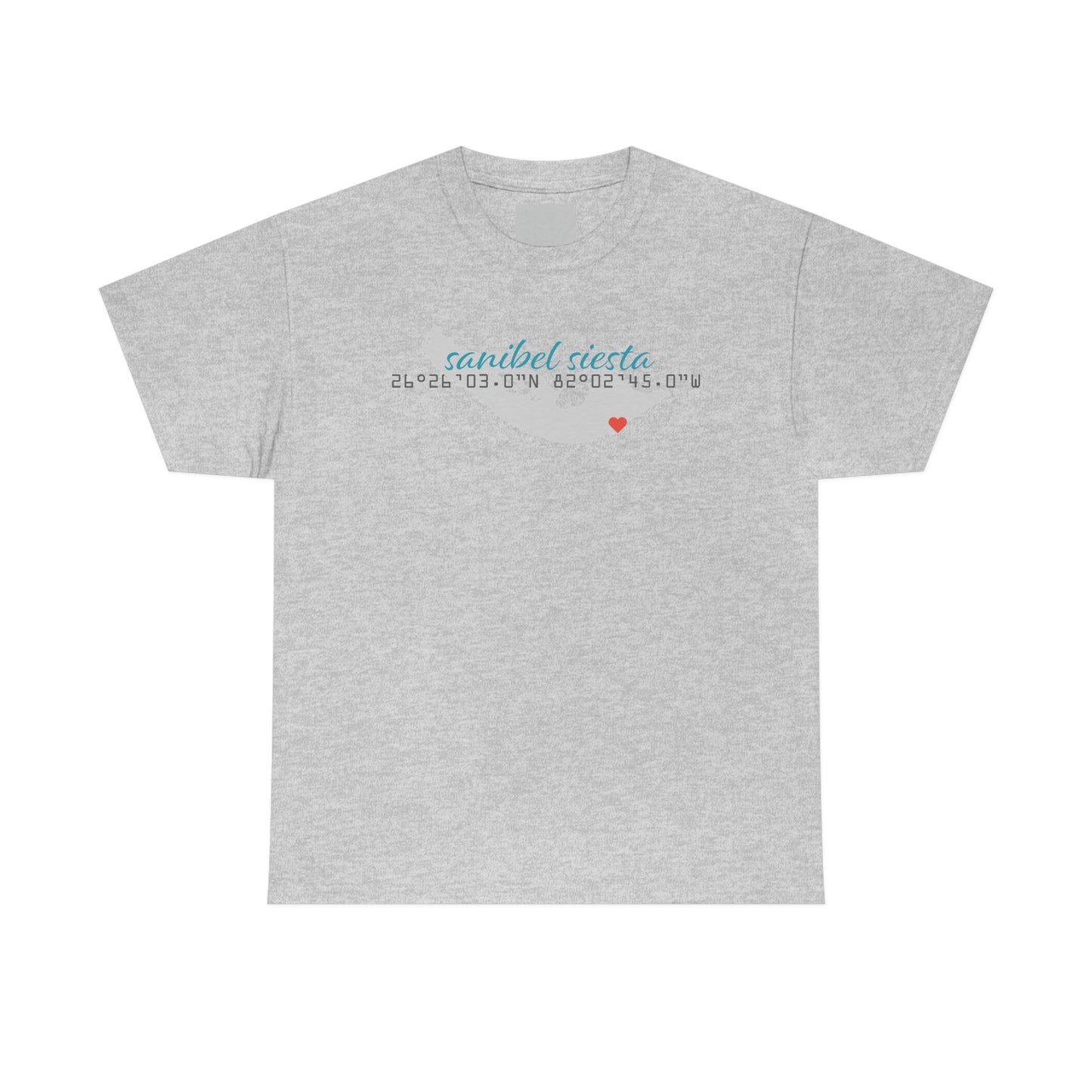 Sanibel Siesta GPS Unisex Heavy Cotton Tee + More Colors