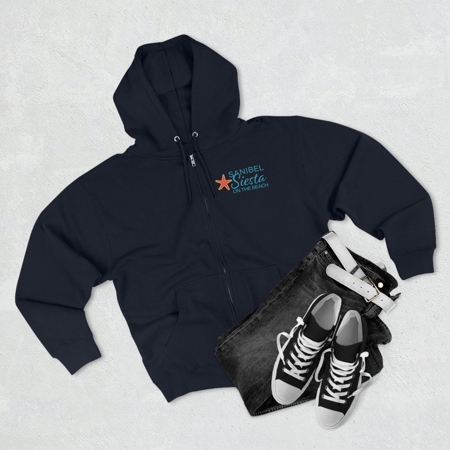 Sanibel Siesta Unisex Premium Full Zip Hoodie + More Colors
