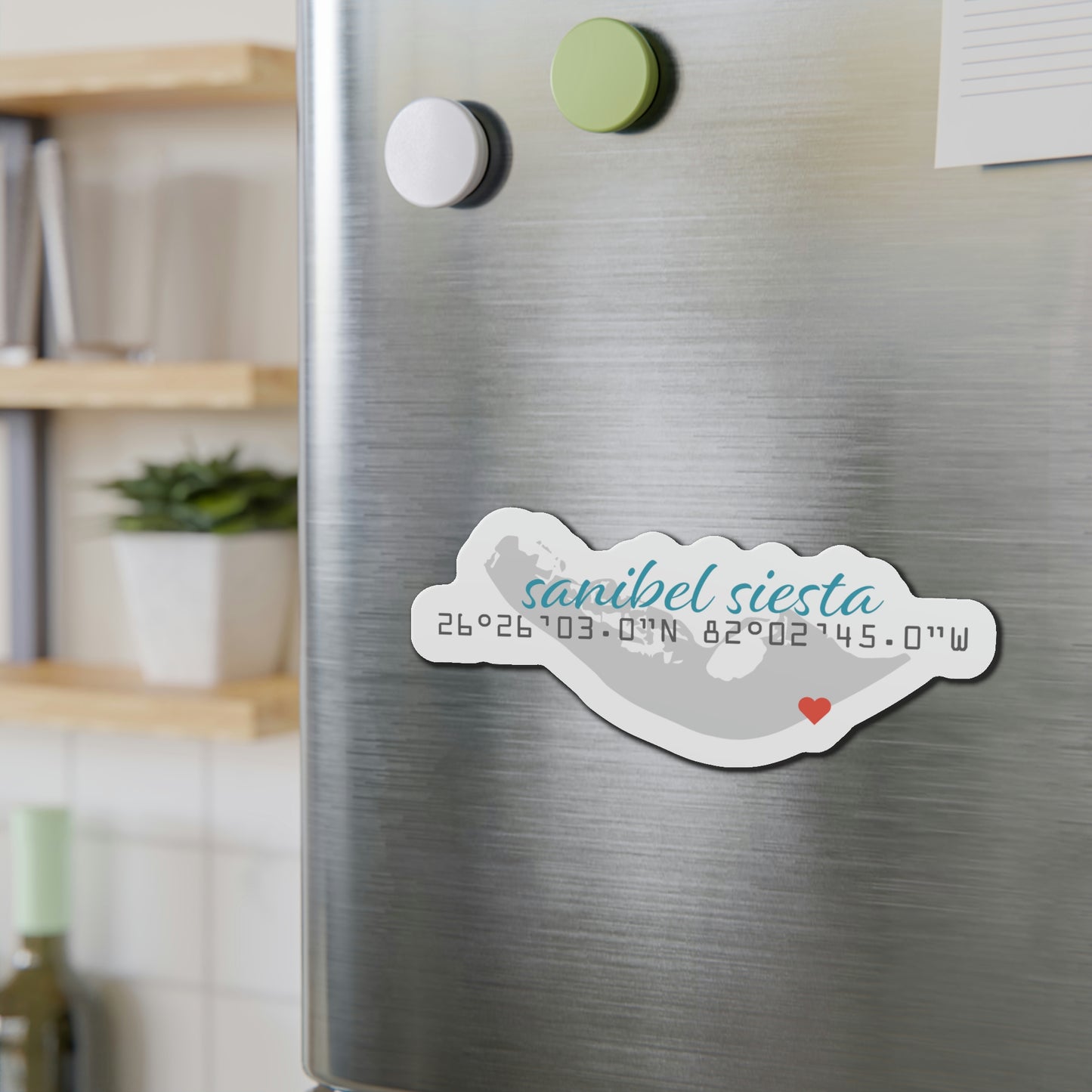 Sanibel Siesta GPS Die-Cut Magnet