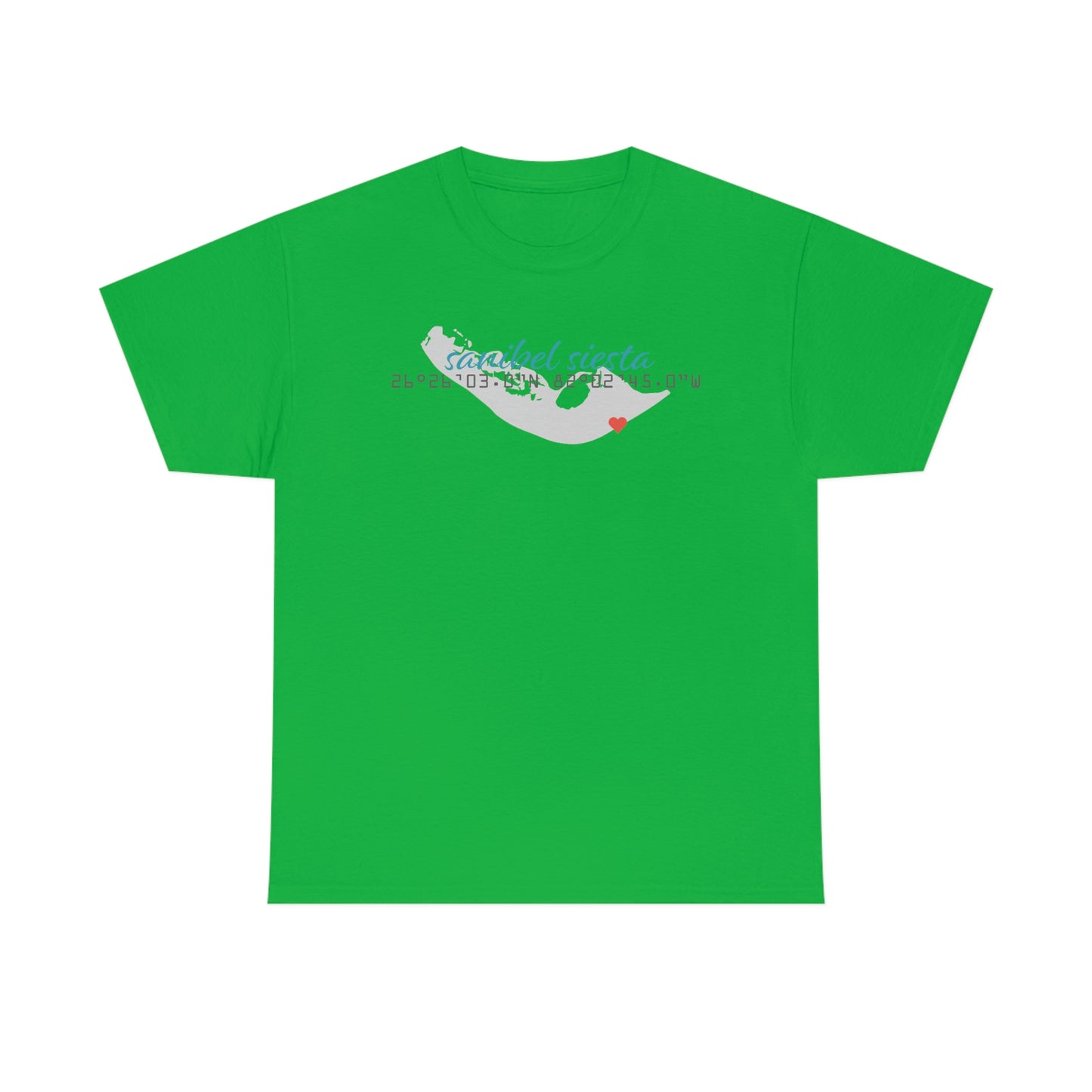Sanibel Siesta GPS Unisex Heavy Cotton Tee + More Colors
