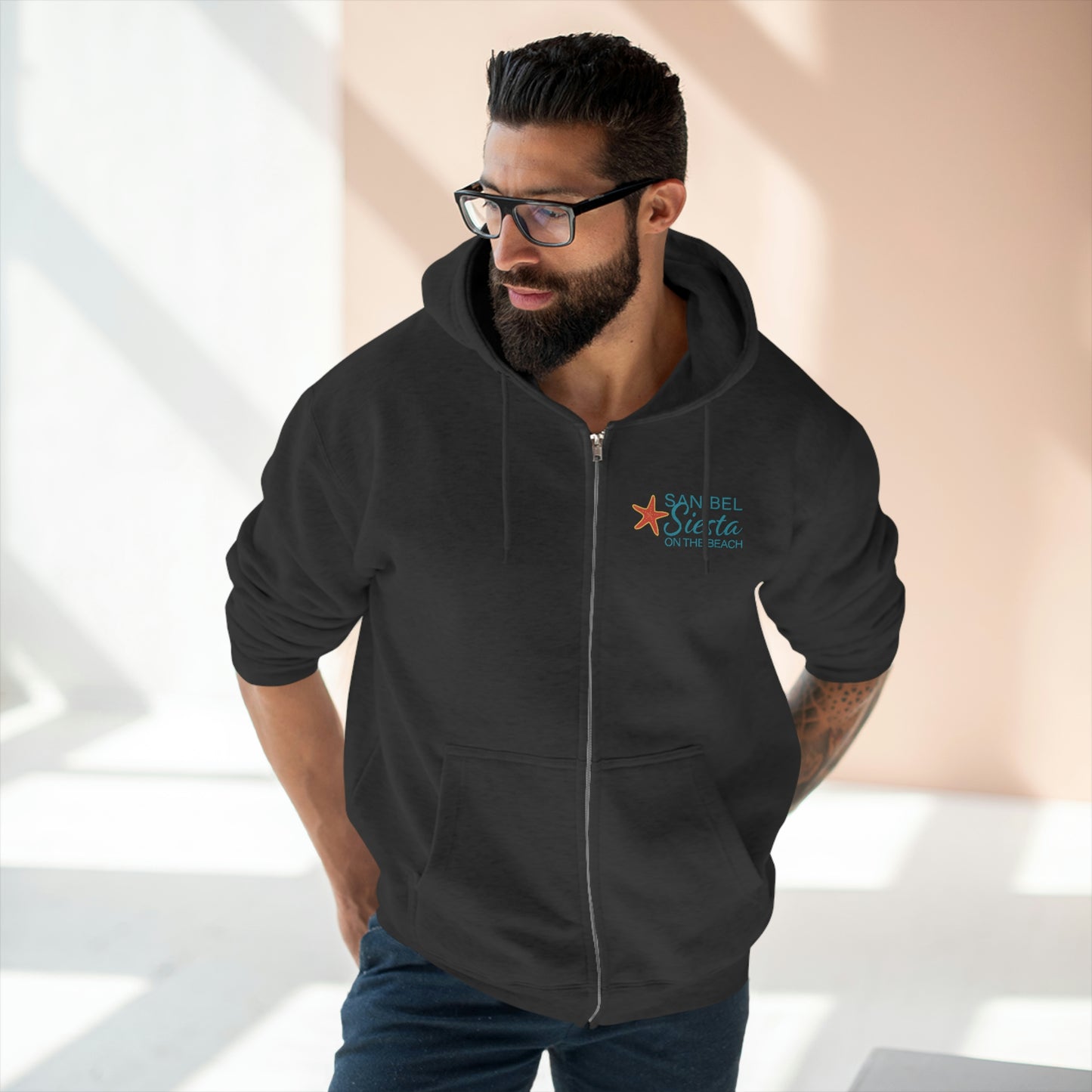 Sanibel Siesta Unisex Premium Full Zip Hoodie + More Colors