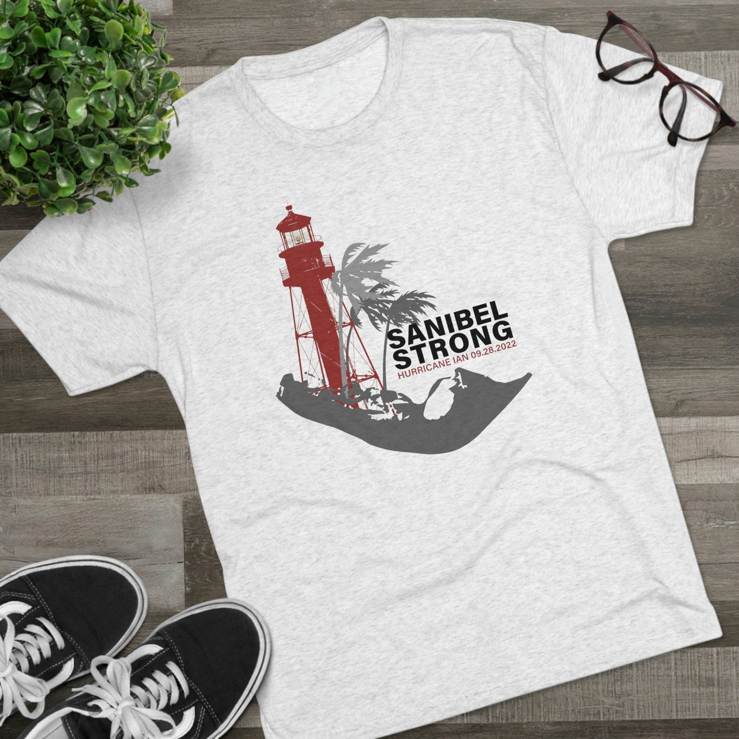 Sanibel Strong Lighthouse Unisex Tri-Blend Crew Tee + More Colors