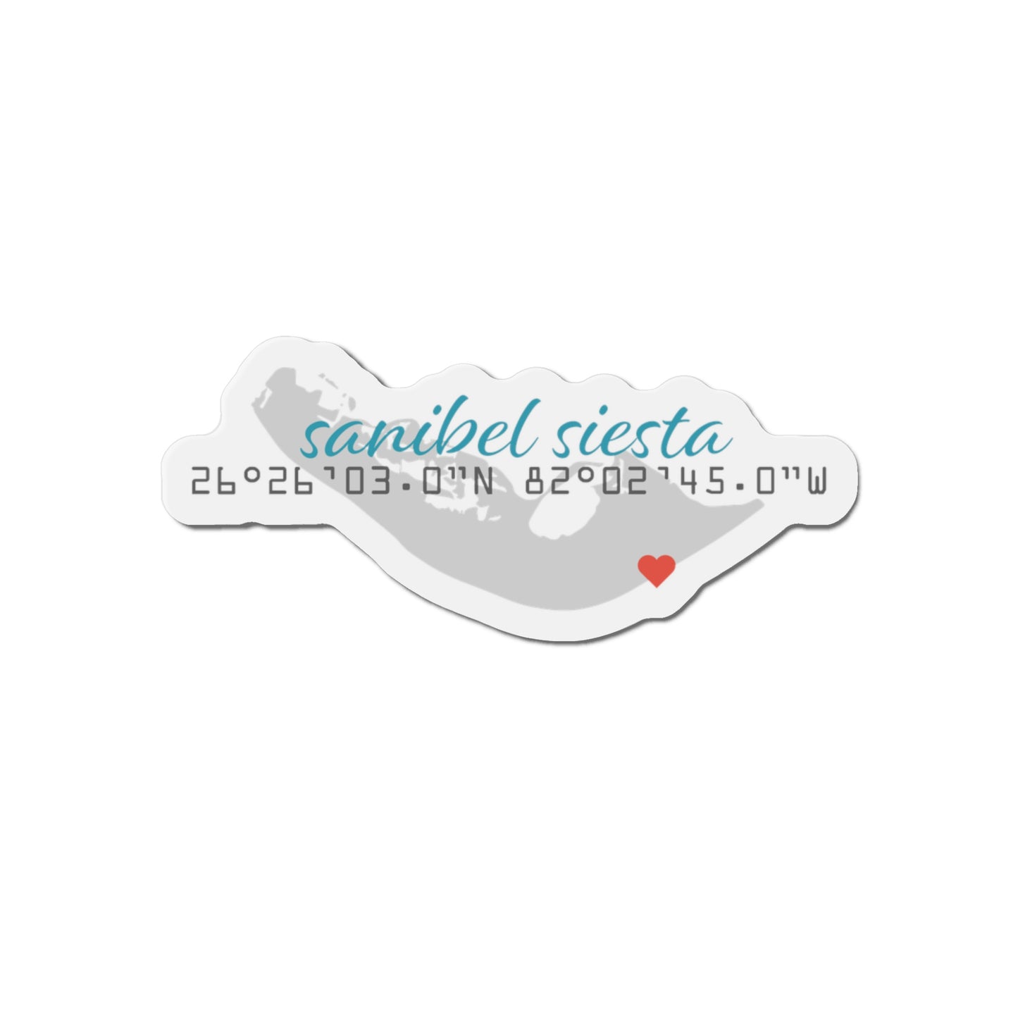 Sanibel Siesta GPS Die-Cut Magnet