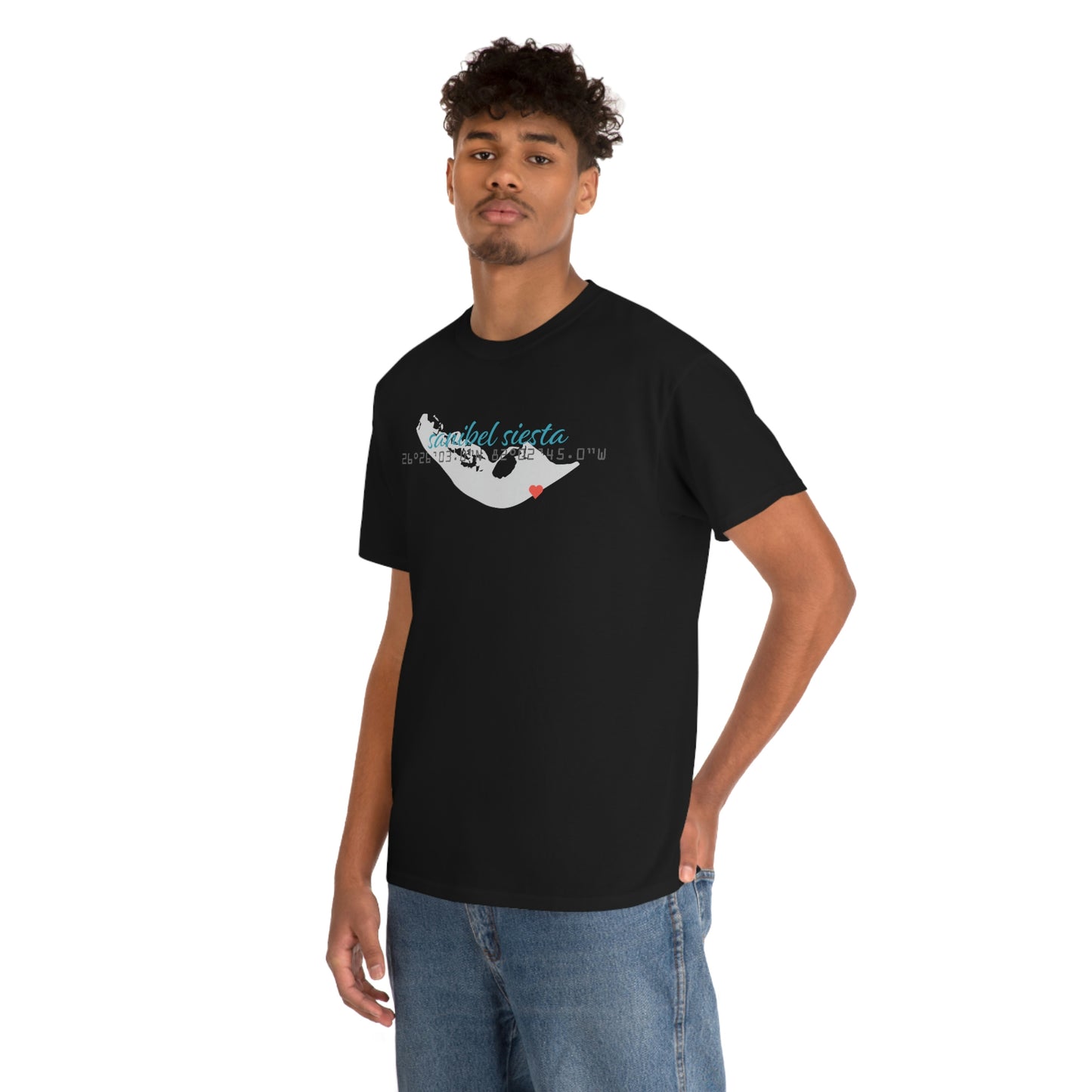 Sanibel Siesta GPS Unisex Heavy Cotton Tee + More Colors