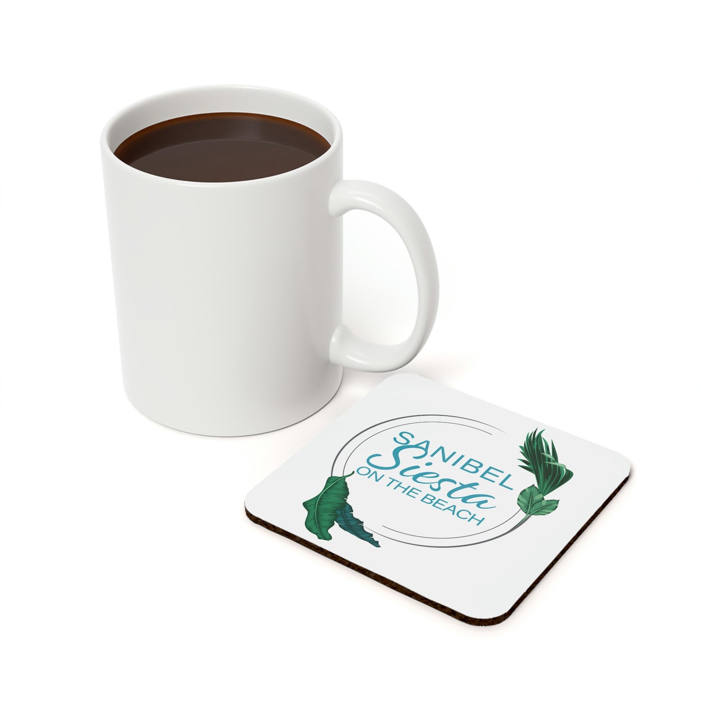 Sanibel Siesta Tropical Cork Back Coaster