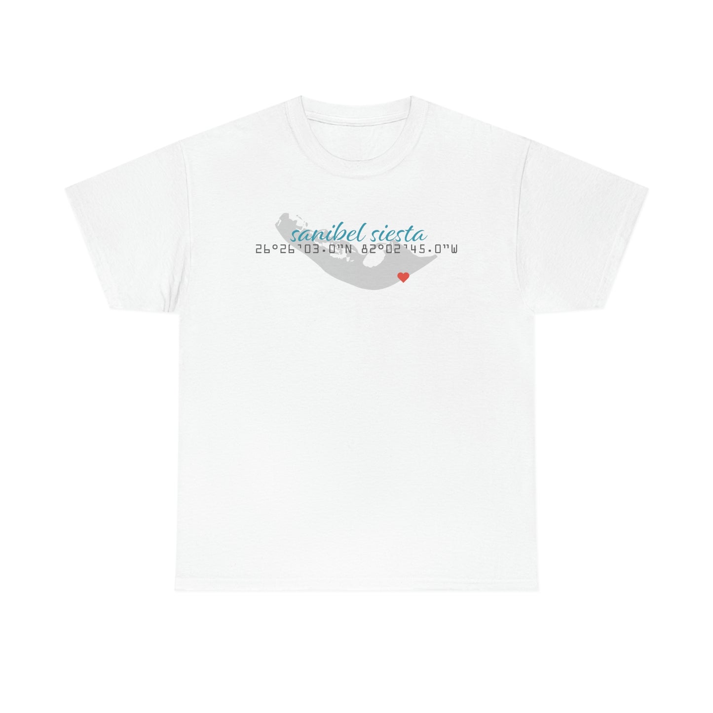 Sanibel Siesta GPS Unisex Heavy Cotton Tee + More Colors