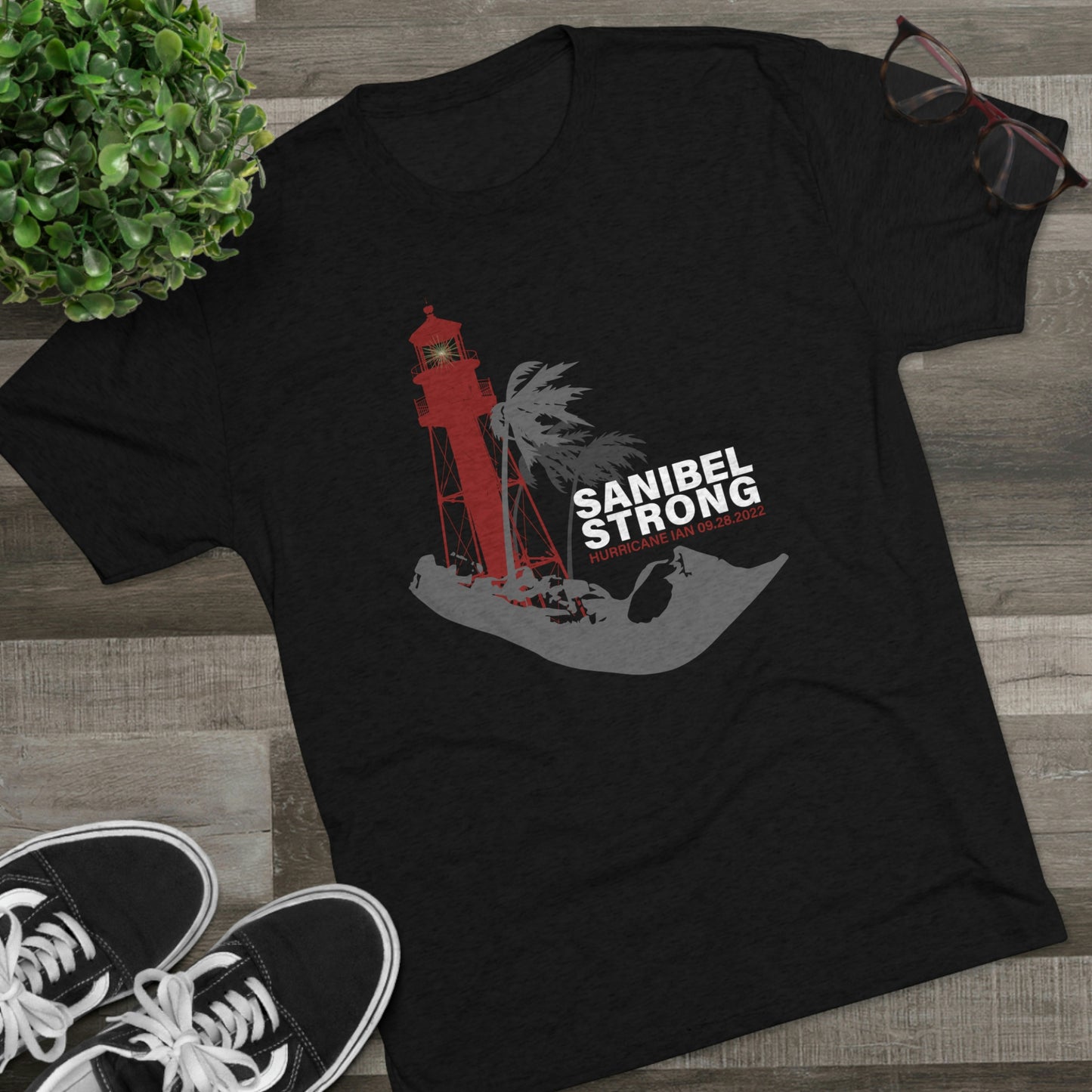 Sanibel Strong Lighthouse Unisex Tri-Blend Crew Tee + More Colors