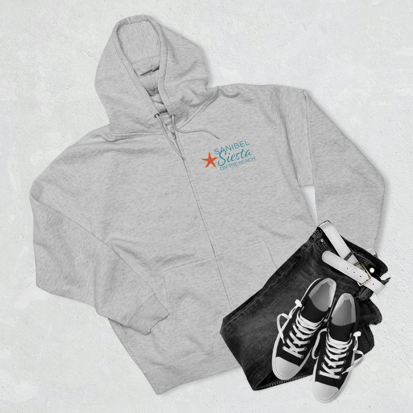 Sanibel Siesta Unisex Premium Full Zip Hoodie + More Colors