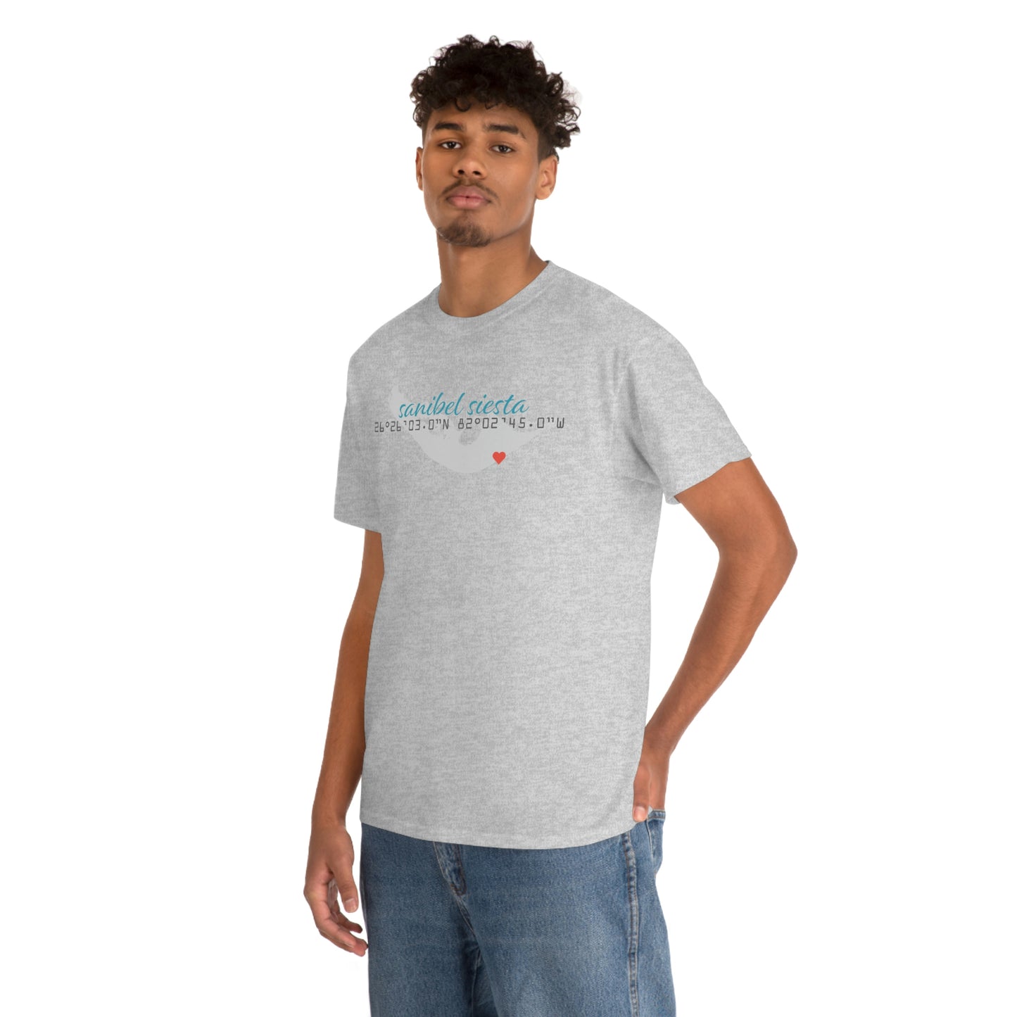 Sanibel Siesta GPS Unisex Heavy Cotton Tee + More Colors