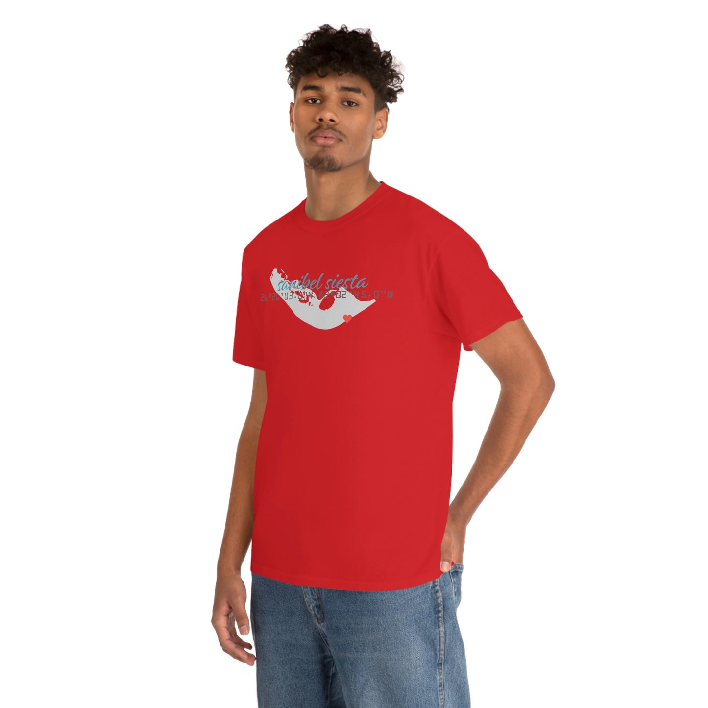 Sanibel Siesta GPS Unisex Heavy Cotton Tee + More Colors