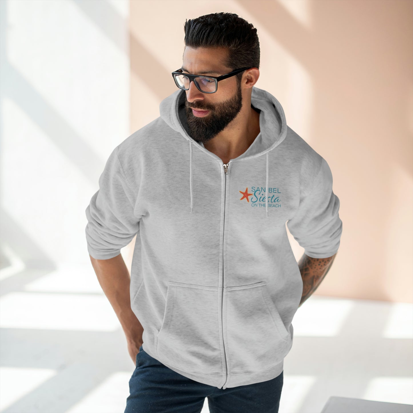 Sanibel Siesta Unisex Premium Full Zip Hoodie + More Colors