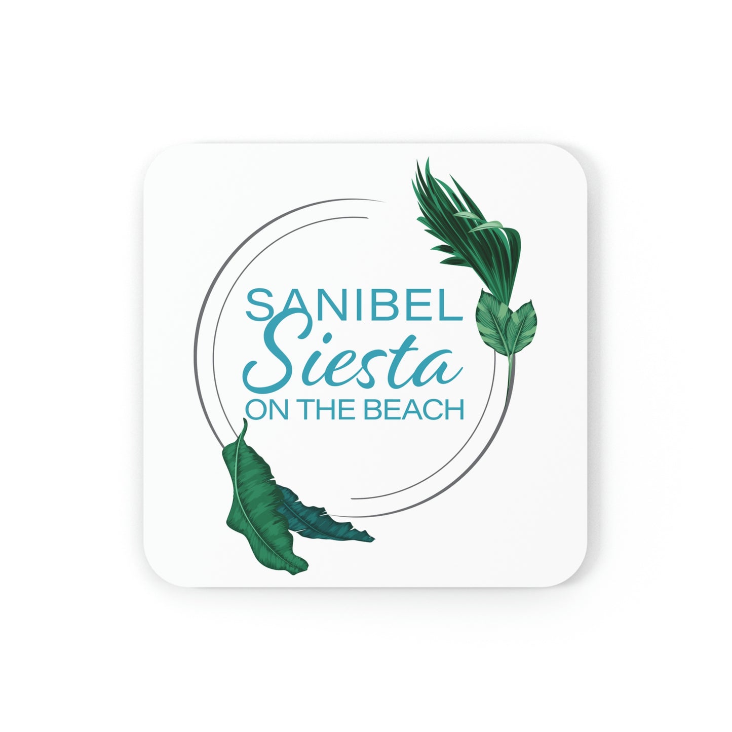 Sanibel Siesta Tropical Cork Back Coaster