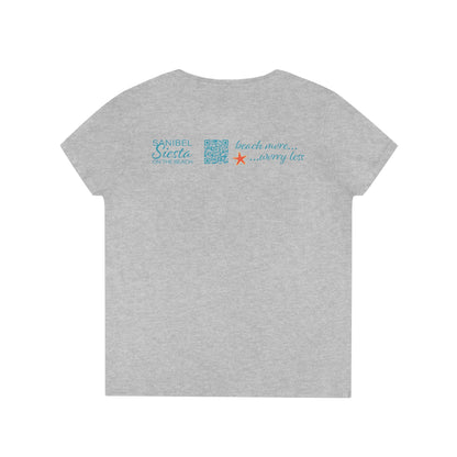 Sanibel Siesta Strong Ladies' V-Neck T-Shirt + More Colors