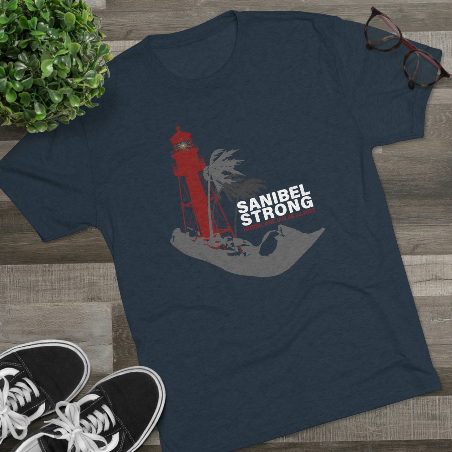 Sanibel Strong Lighthouse Unisex Tri-Blend Crew Tee + More Colors